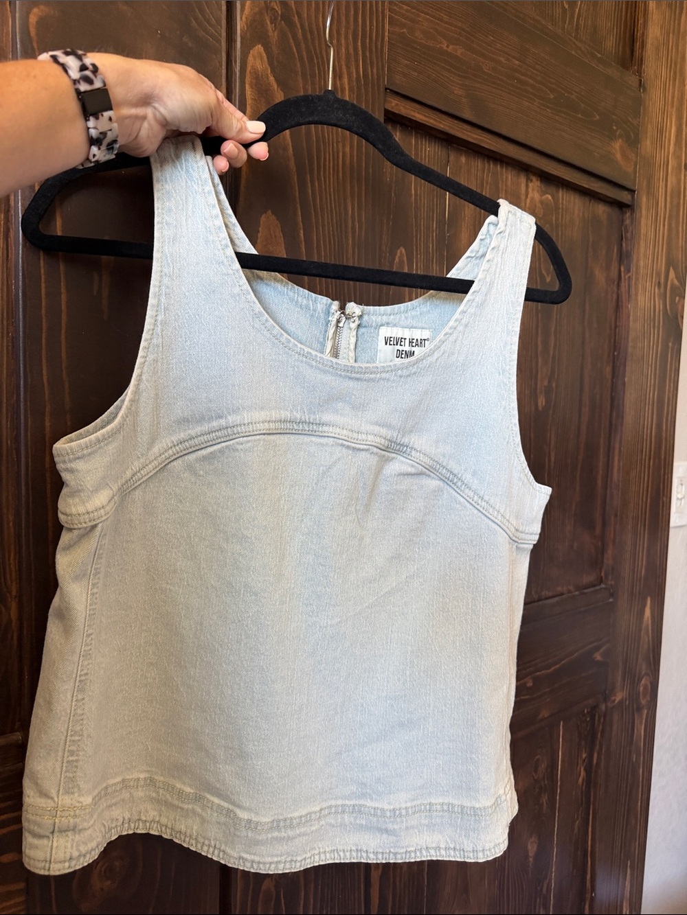 Velvet Heart Light Wash Denim Tank Top - Picture 9 of 9